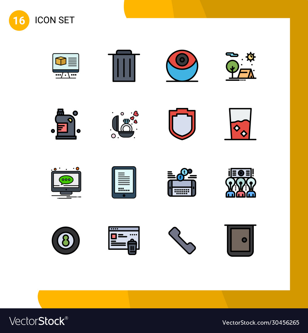 User interface pack 16 basic flat color filled