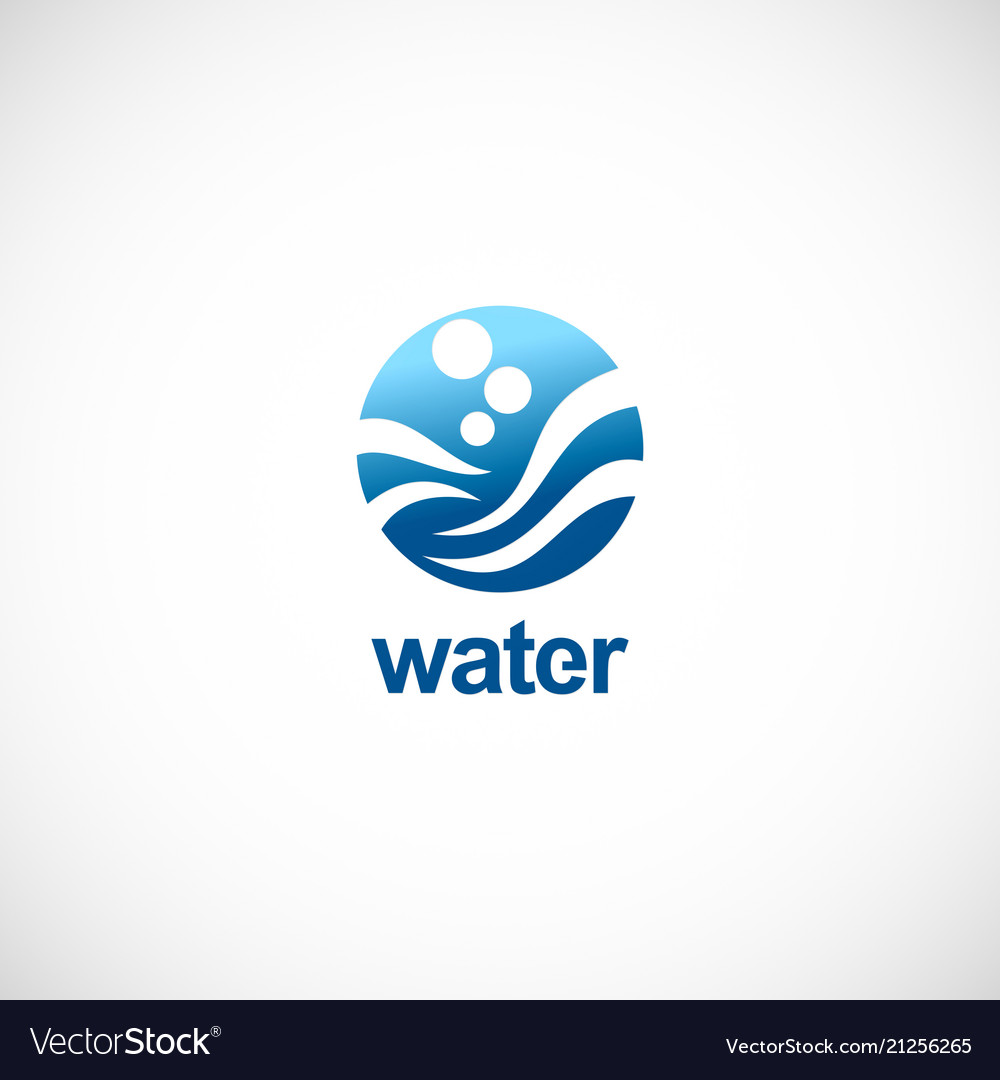 Water round wave logo Royalty Free Vector Image