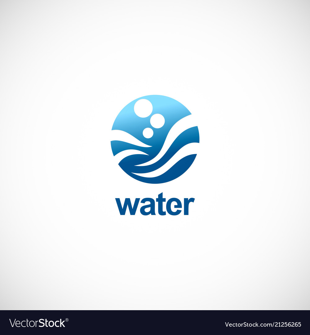 Water Wave Logo - Blue & Round