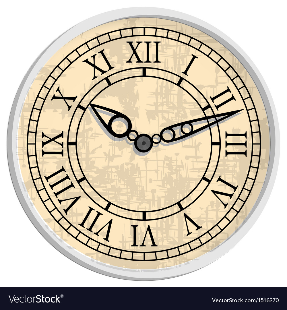 Antique clock face Royalty Free Vector Image - VectorStock