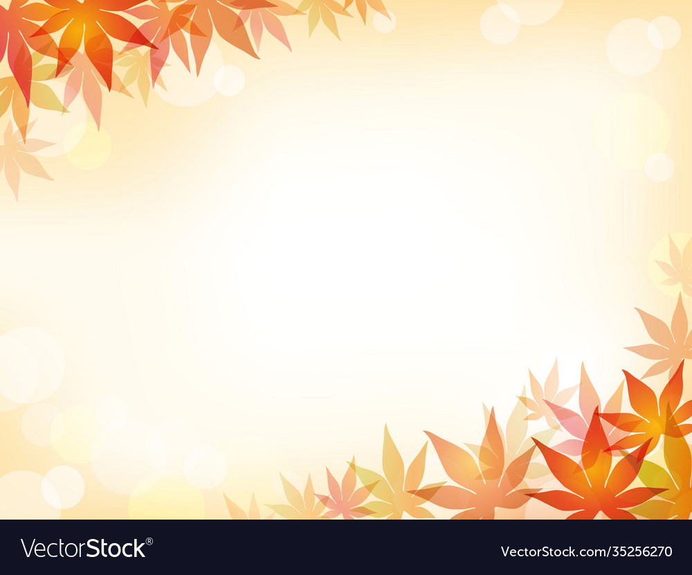 Autumn maple leaf frame on a bokeh background