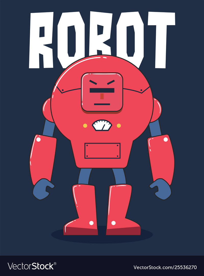 Big red robot vector image Big red robot
