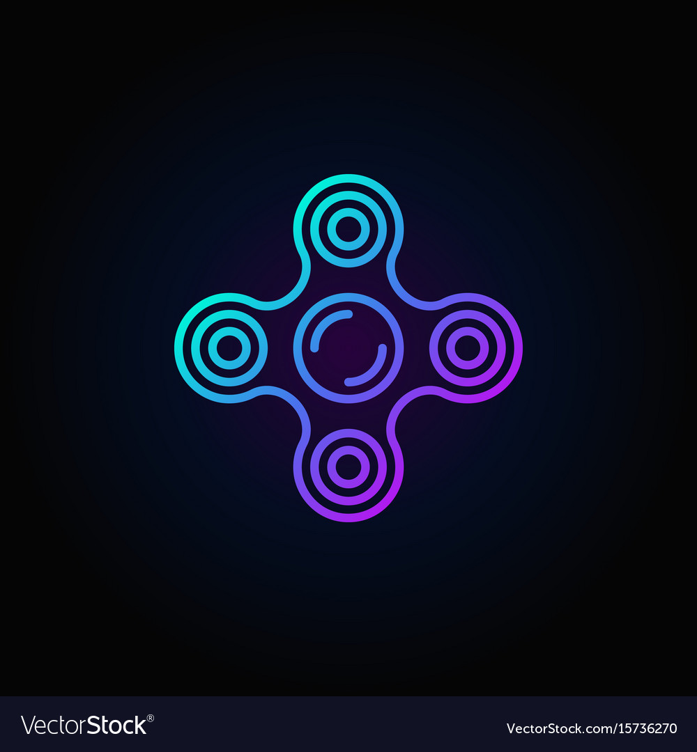 Fidget spinner blue icon