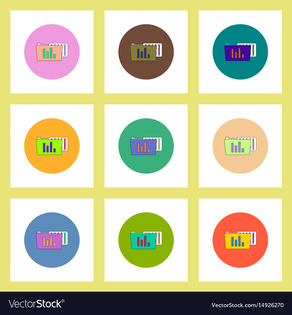 Flat icons set of file and folder concept