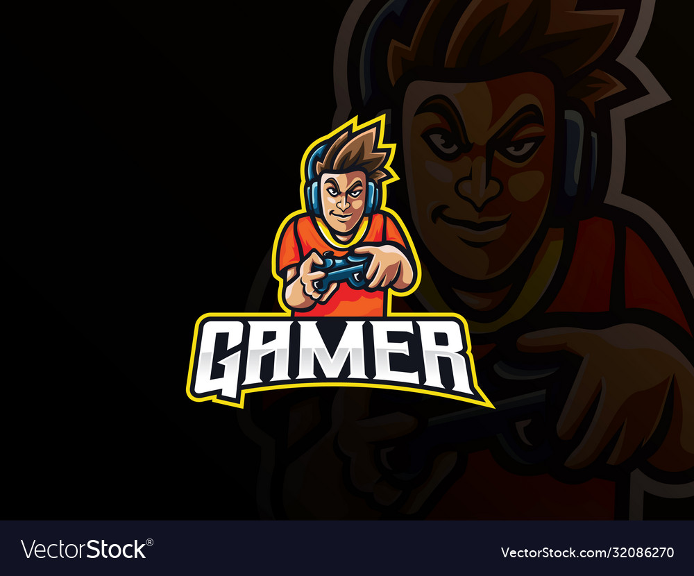 Premium Vector  Video gamer design with headphone esports mascot gaming  logo template illustration