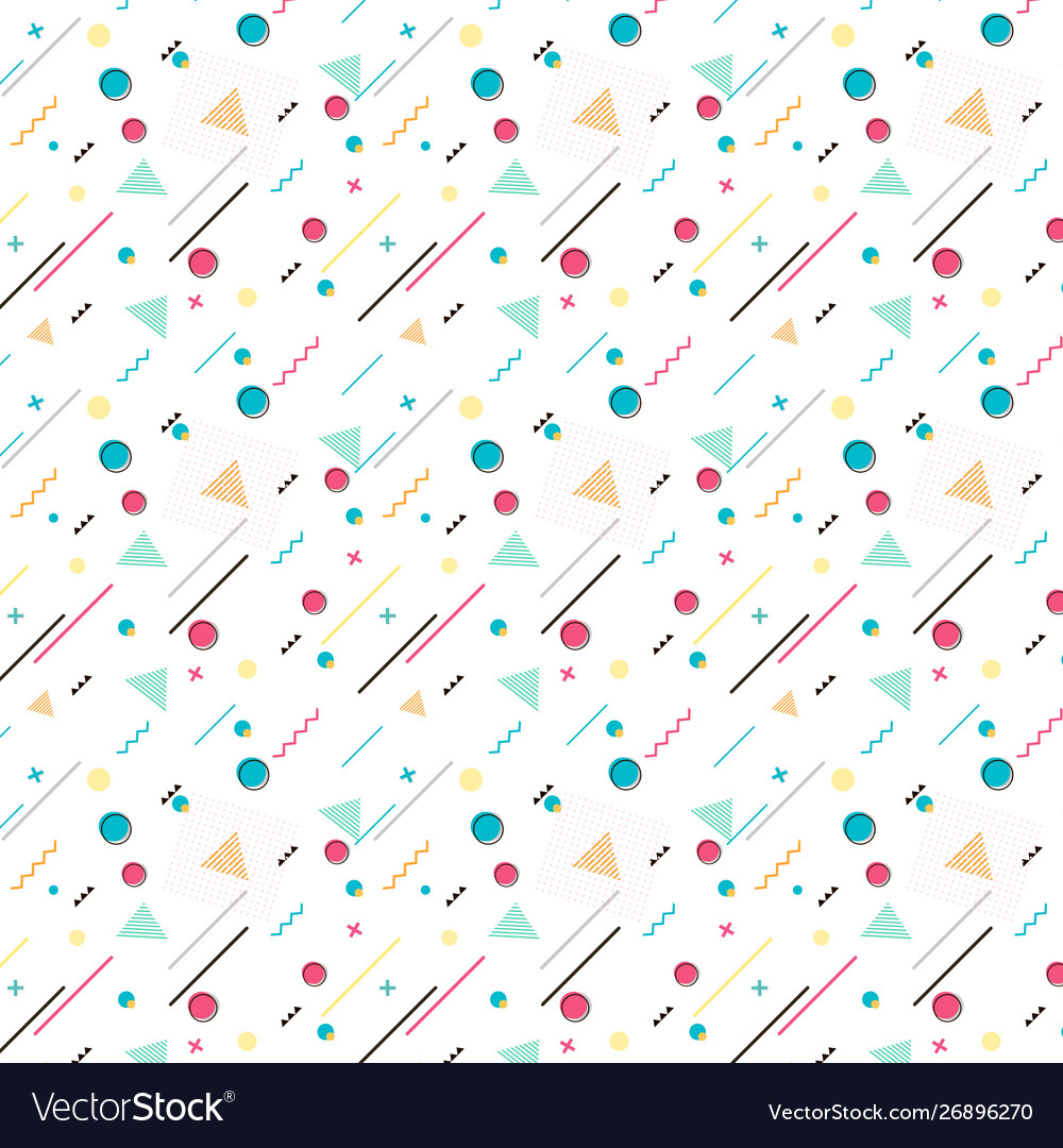 Geometric seamless pattern trendy memphis cards