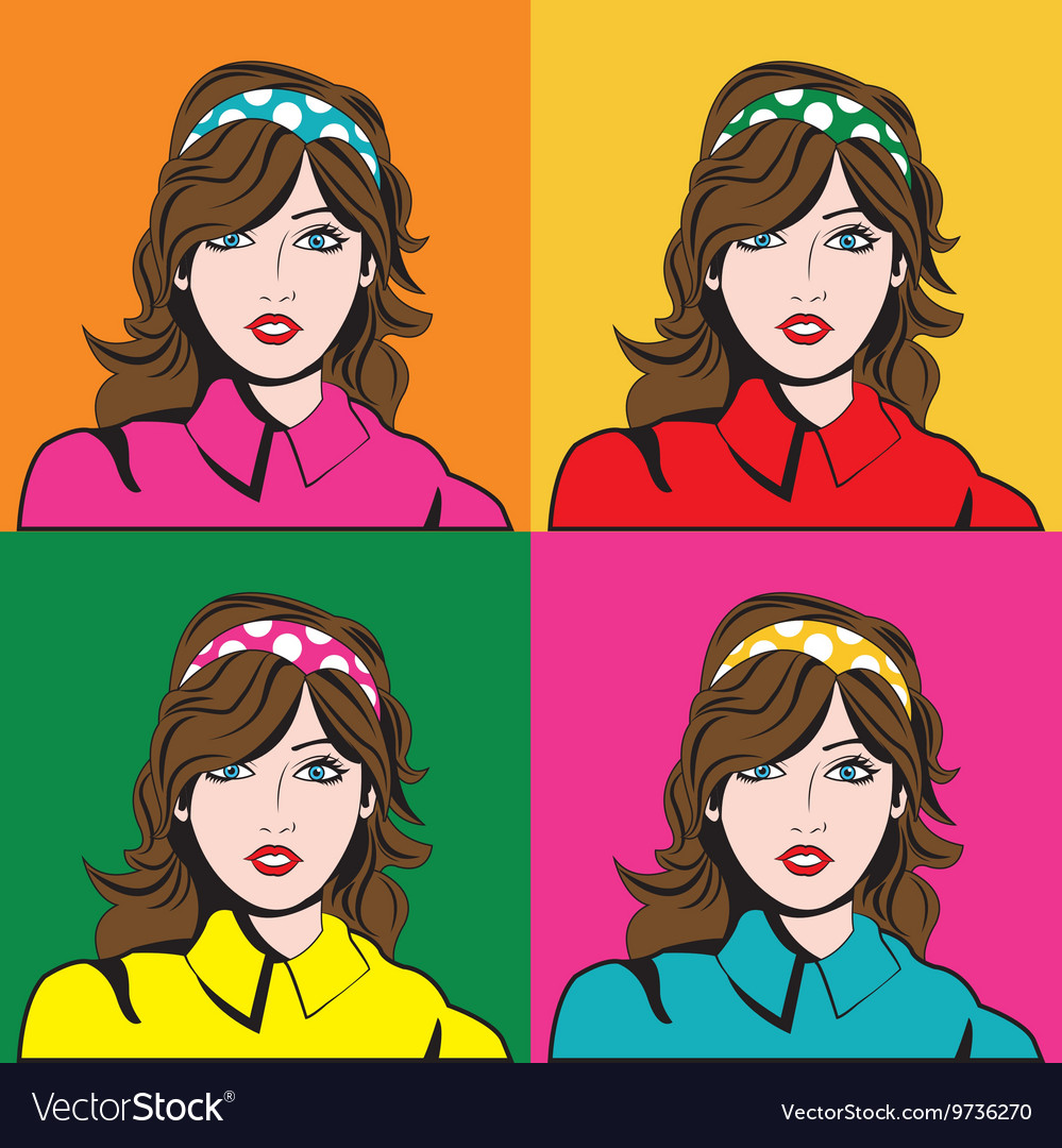 Girl cartoon icon pop art design graphic