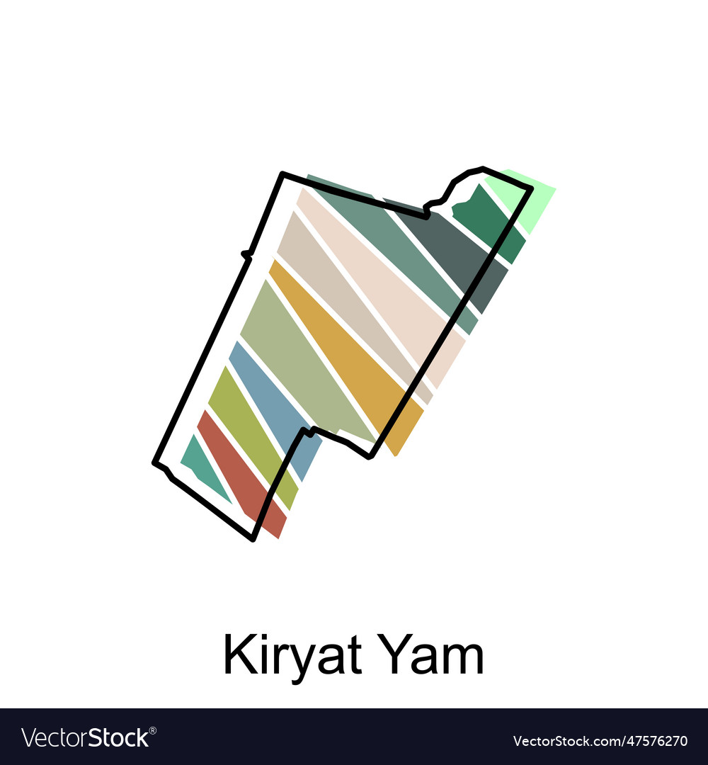 Kiryat yam map territory icon israel map icon Vector Image