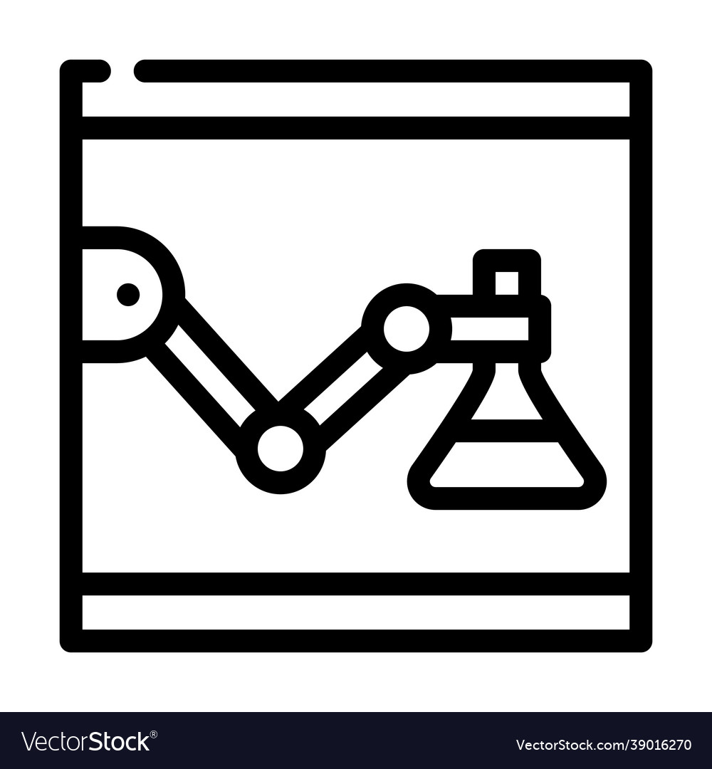 Laboratory robot line icon vector image Laboratory robot line icon