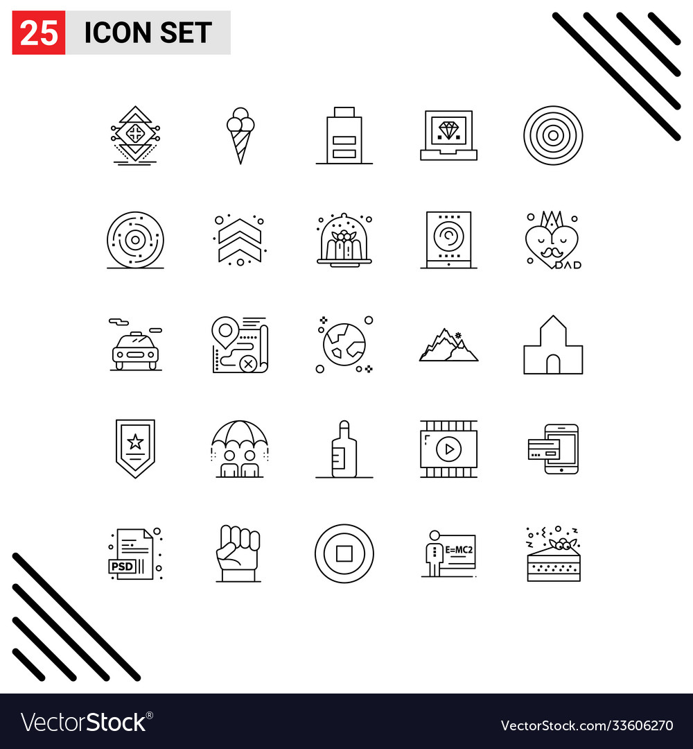 Modern set 25 lines and symbols such as dart