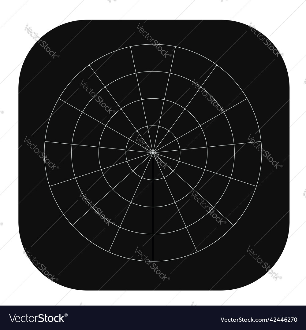 Polar circular grid mesh pie chart graph element vector image Polar circular grid mesh pie chart graph element