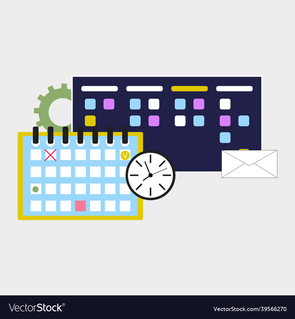 Process of management doing task kanban analysis vector image Process of management doing task kanban analysis