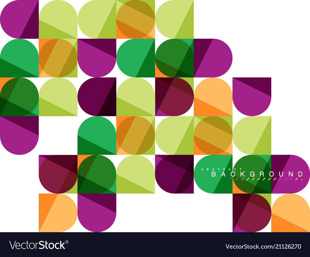 Round square geometric shapes on white tile Vector Image