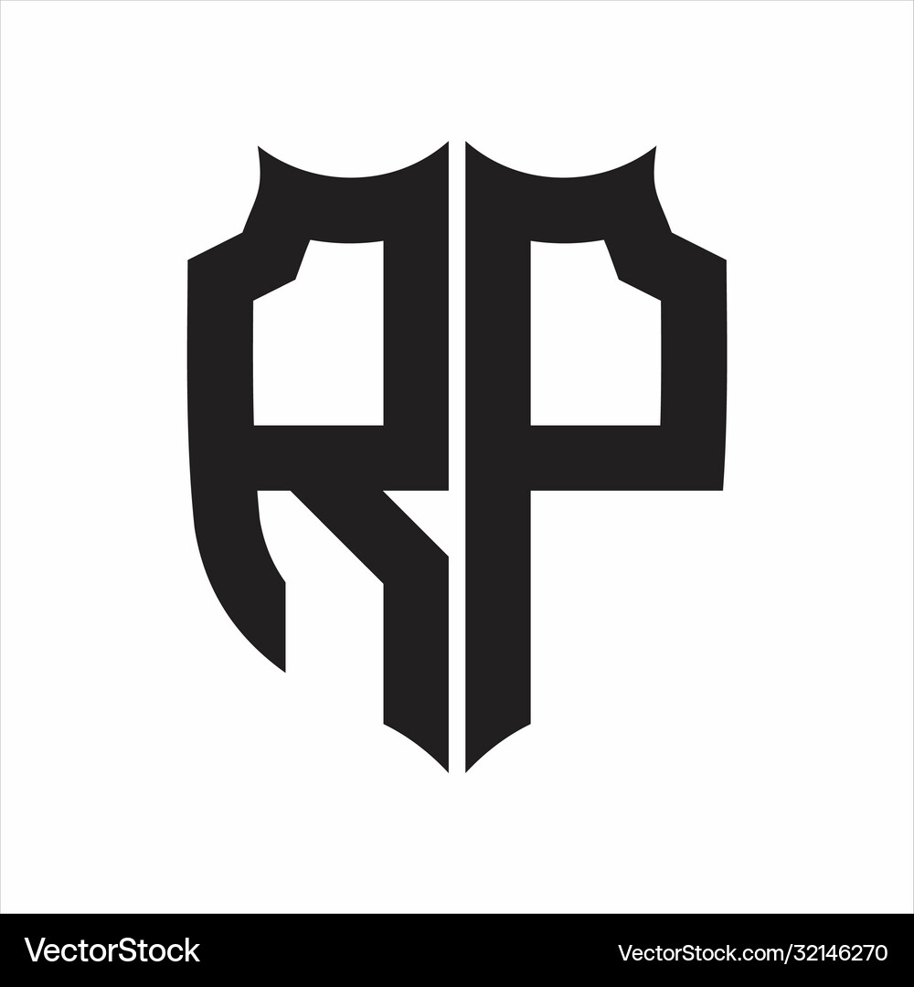 Rp logo shield style monogram design template Vector Image