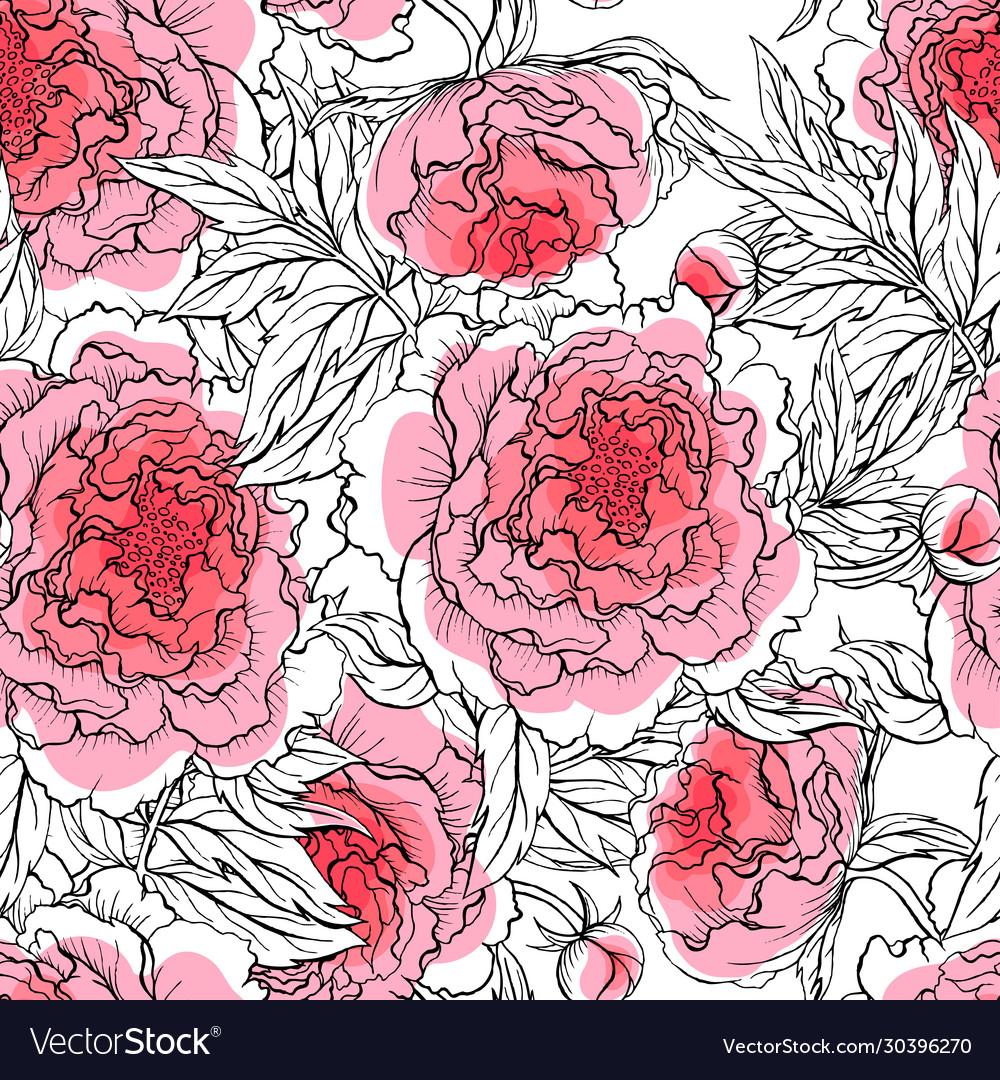 Seamless pattern with roses Royalty Free Vector Image