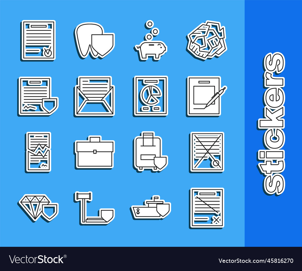 Set line delete file document blank notebook vector image Set line delete file document blank notebook