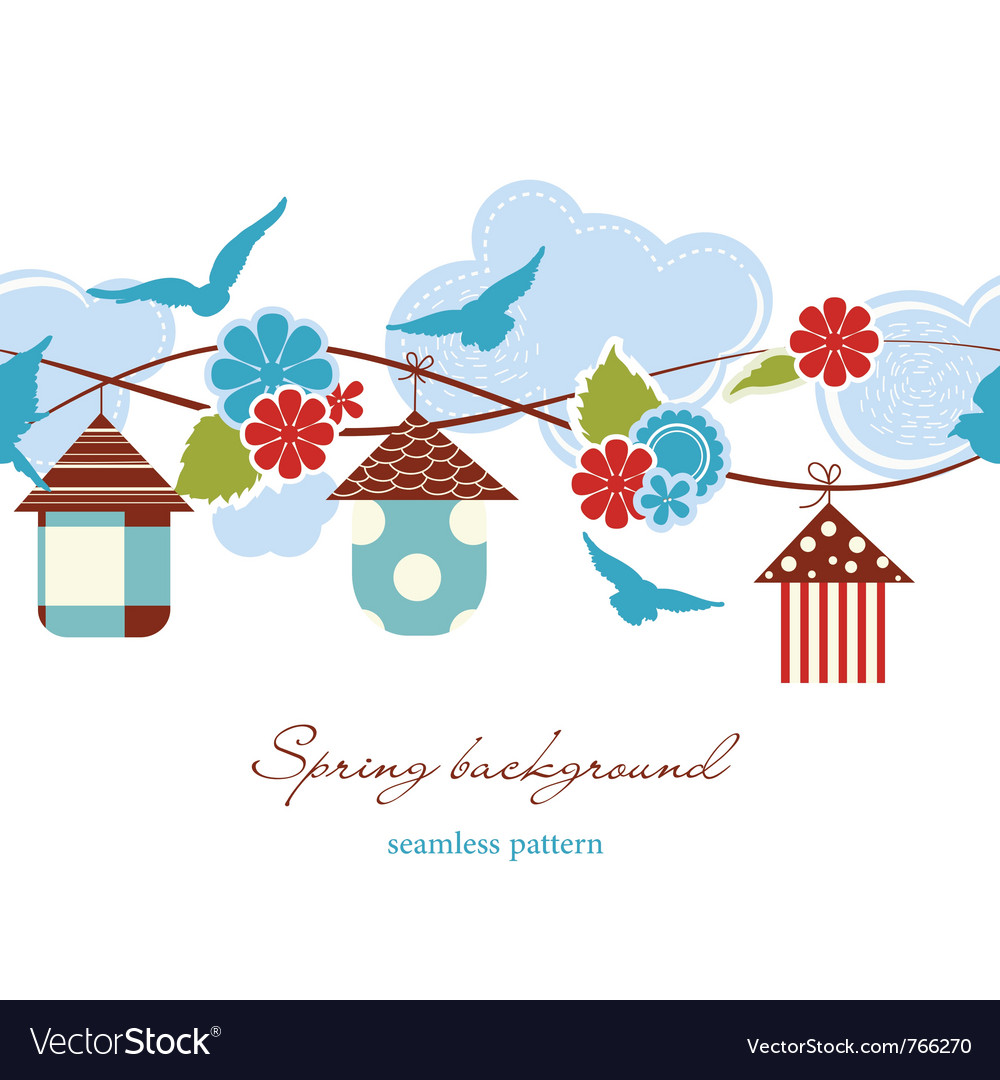 Spring background seamless pattern Royalty Free Vector Image