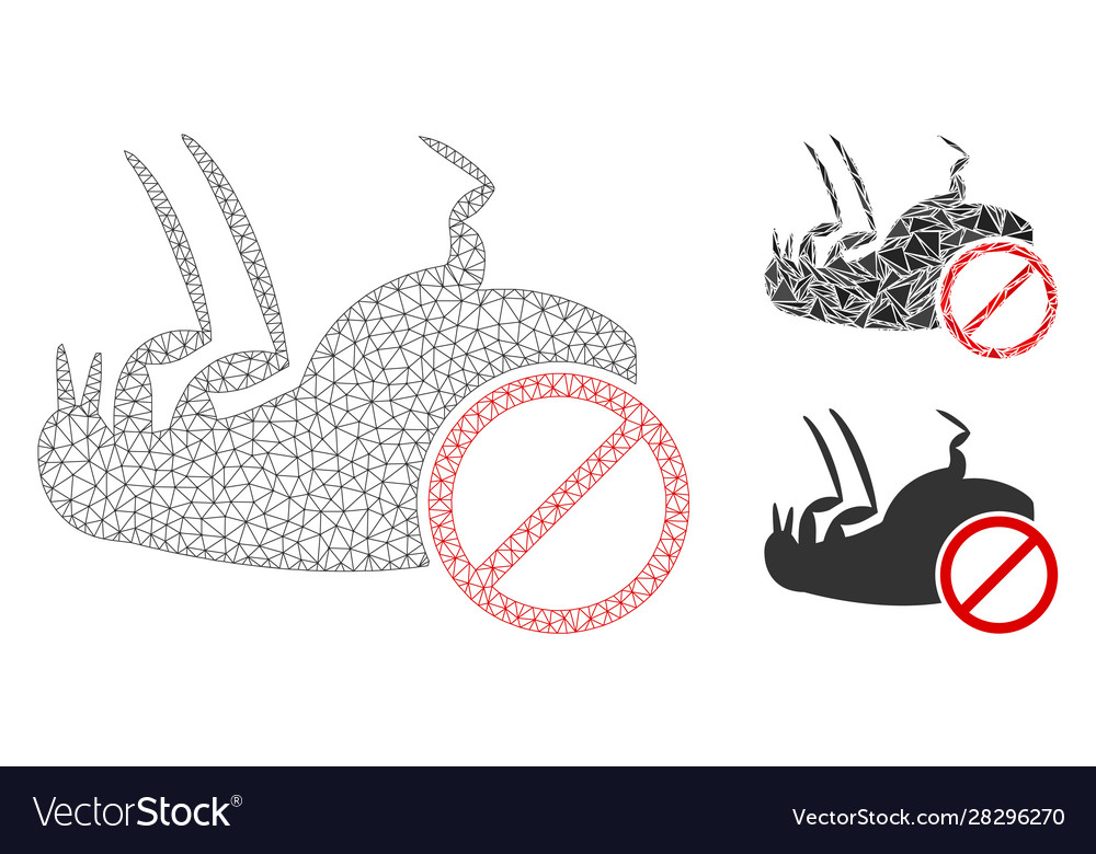 Stop flea mesh network model and triangle vector image Stop flea mesh network model and triangle