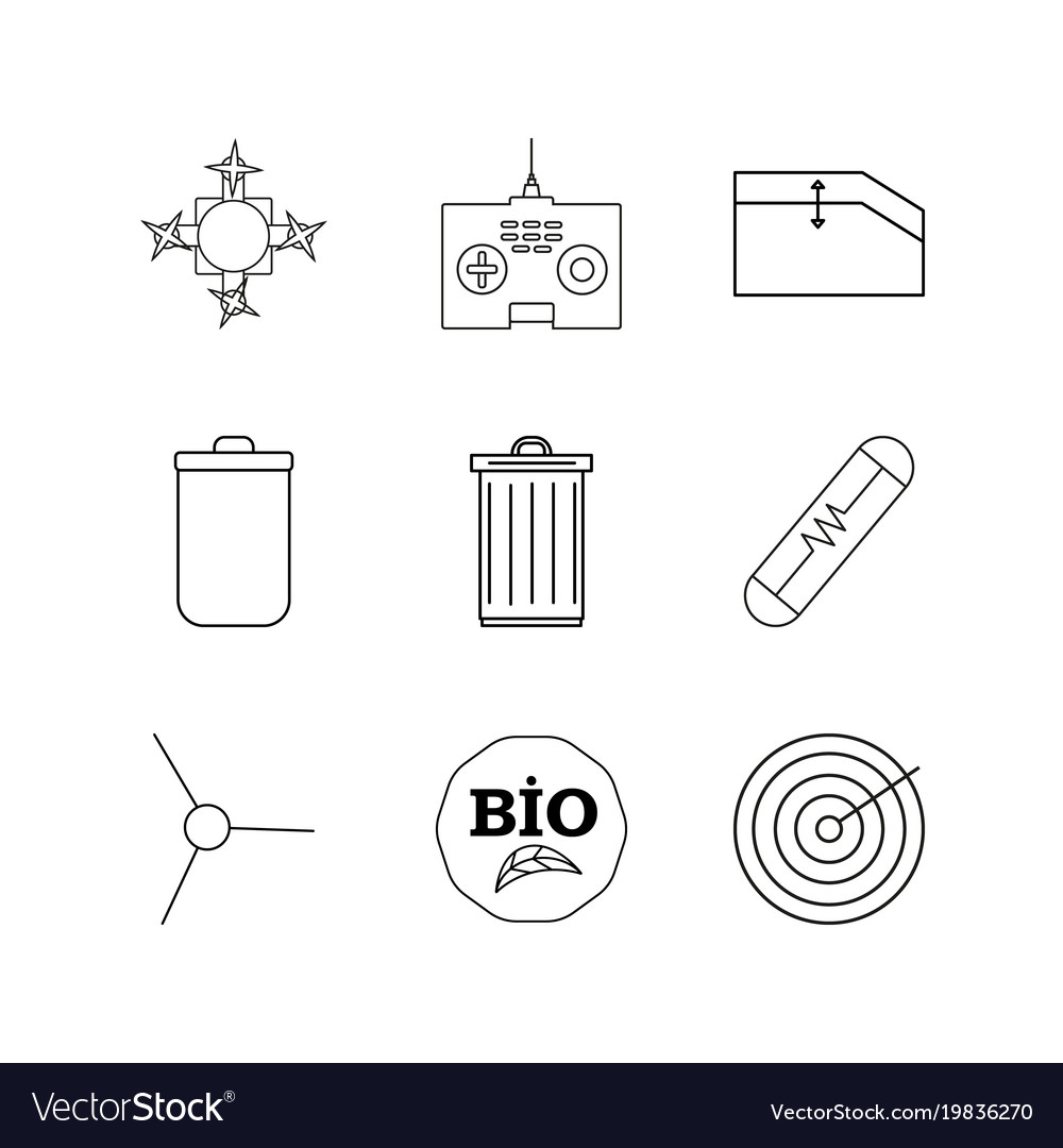 Technology linear icon set simple outline icons