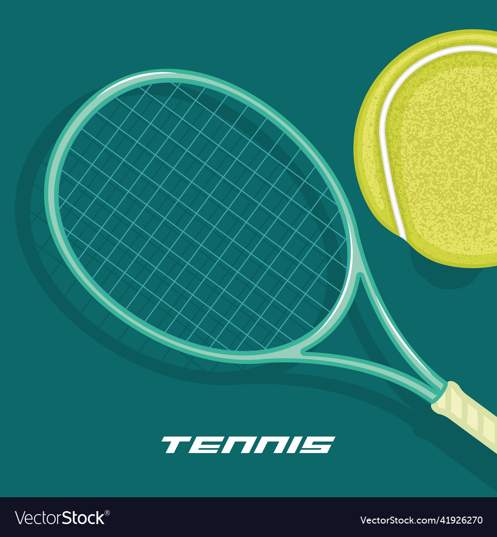 Tennis ball and racket sport poster