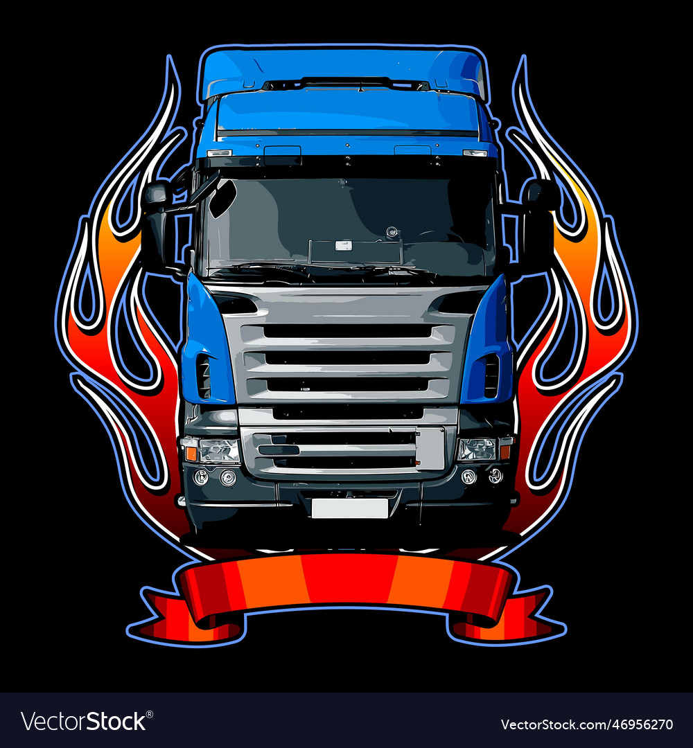 Truck front view art for design needs Royalty Free Vector