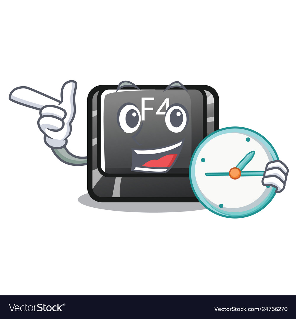 With clock button f4 isolated character