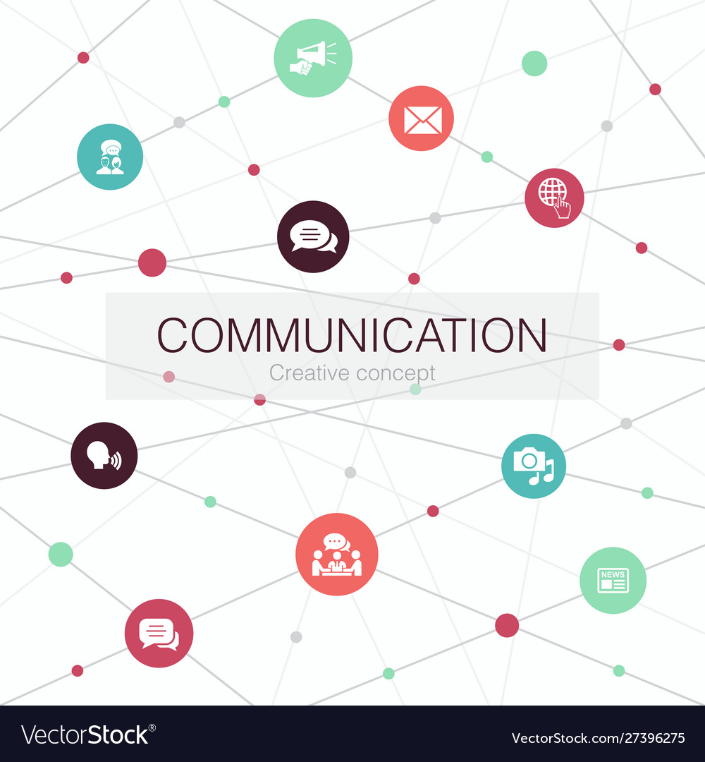 Communication trendy web template with simple