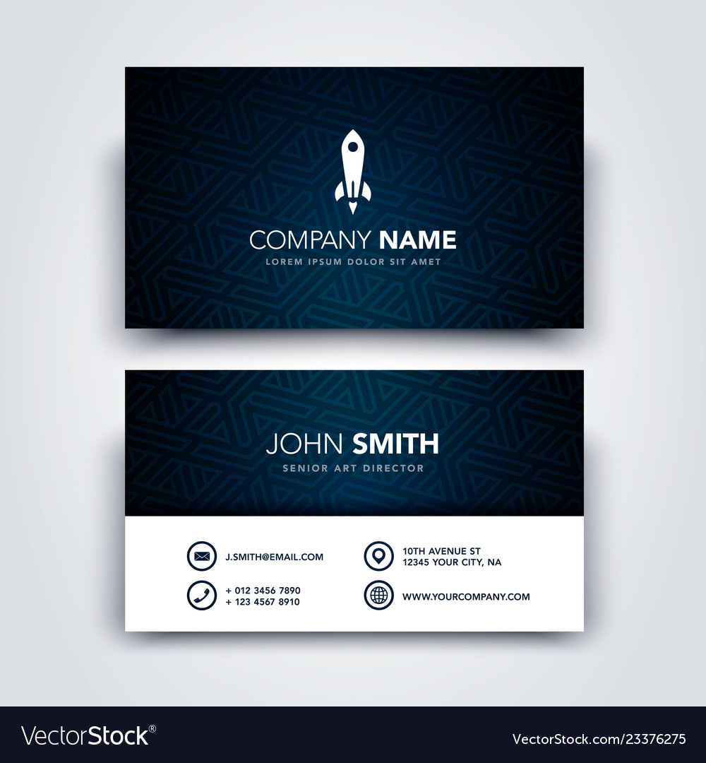 Creative dark and clean business card template vector image Creative dark and clean business card template