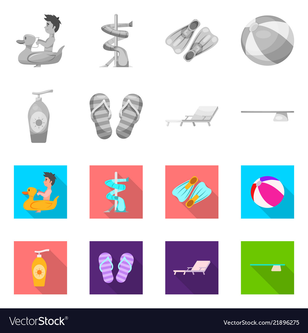 Design of pool and swimming icon set