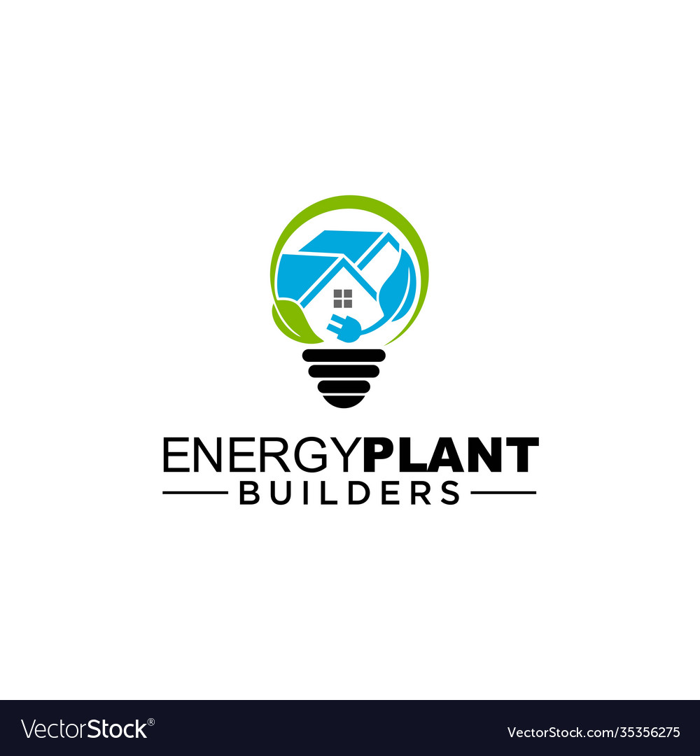 Eco house logo template green designleaf Vector Image