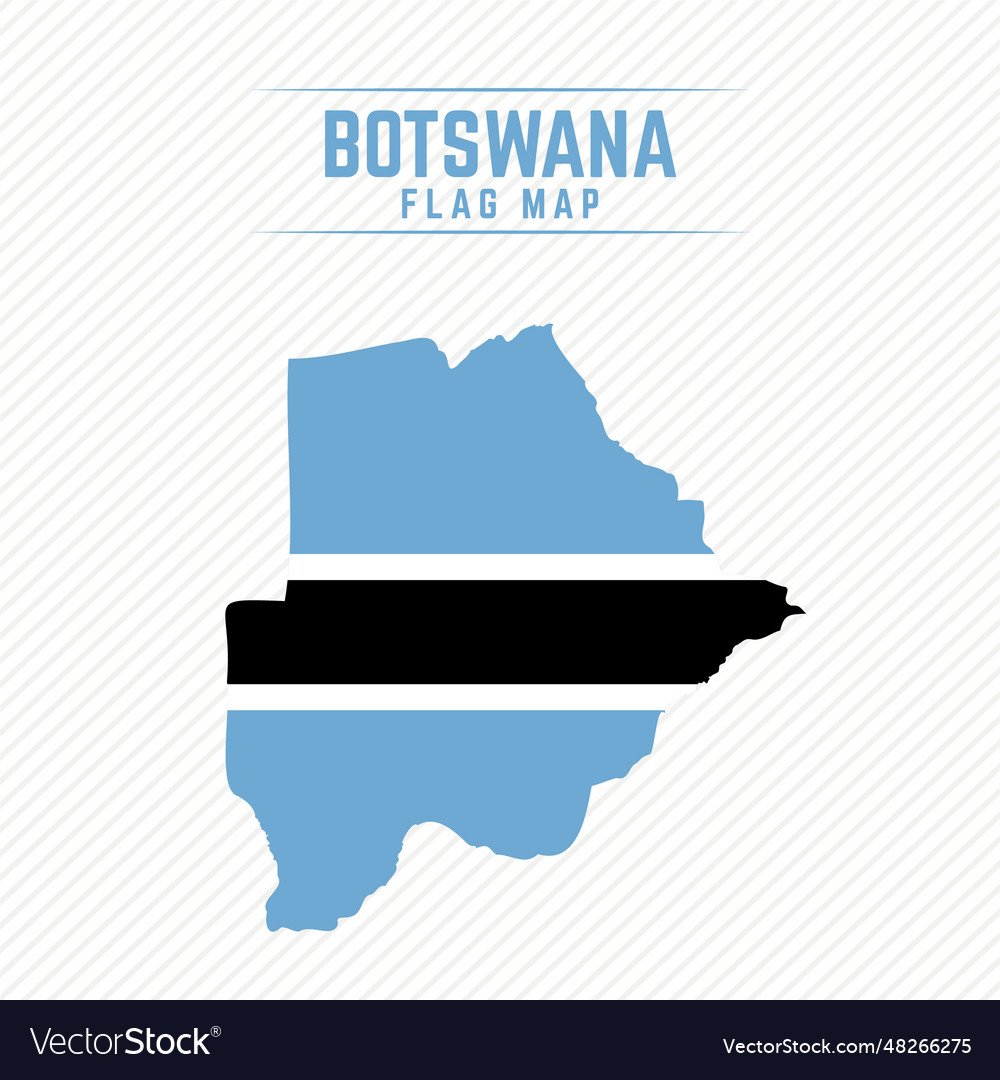 Flag map of botswana