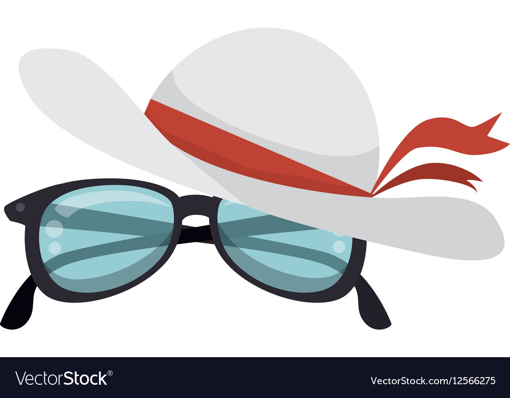 Hat female with glasses Royalty Free Vector Image