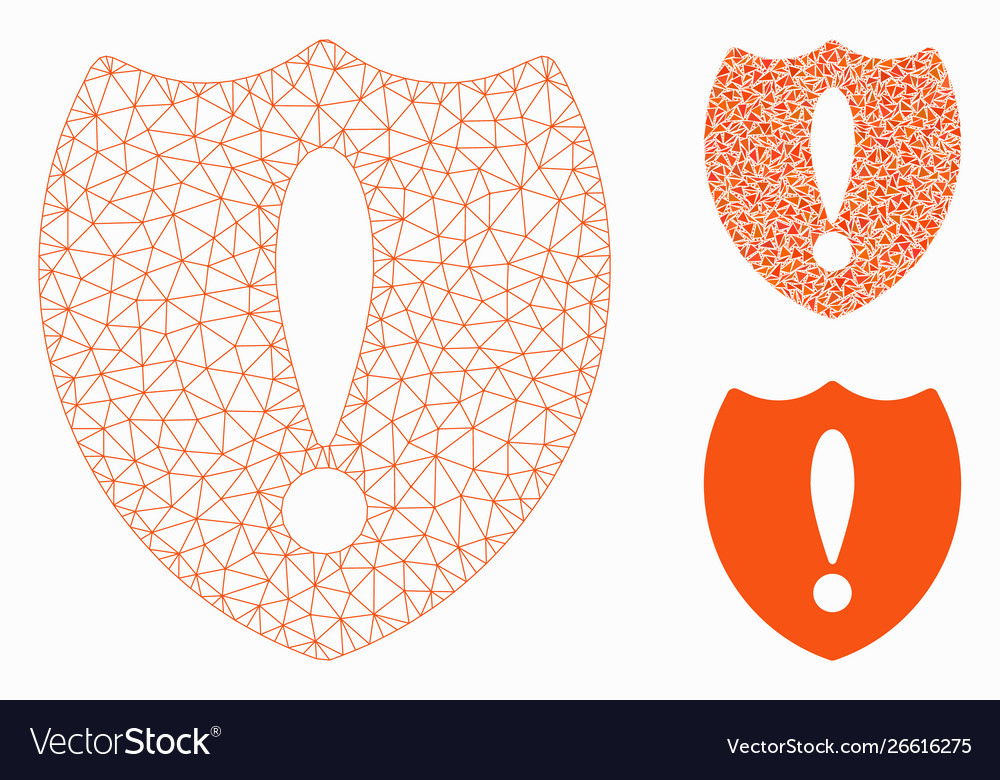 Problem shield mesh 2d model and triangle Vector Image Problem shield mesh 2d model and triangle