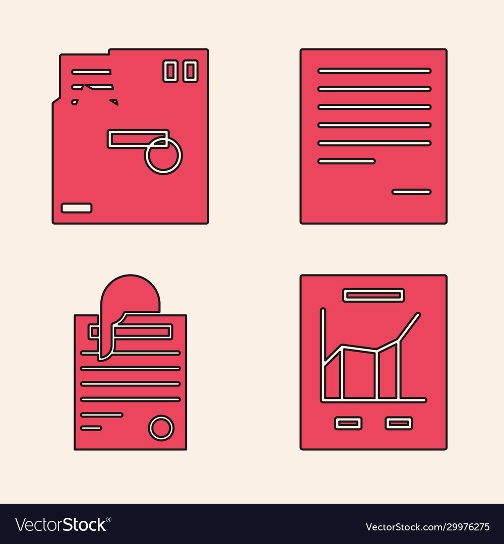 Set document with graph chart ordered envelope vector image Set document with graph chart ordered envelope