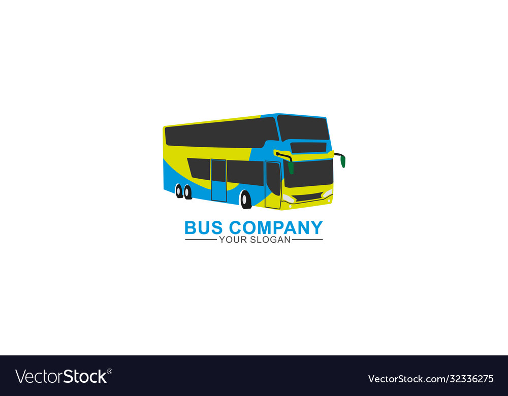Simple and unique double decker bus logo template vector image Simple and unique double decker bus logo template