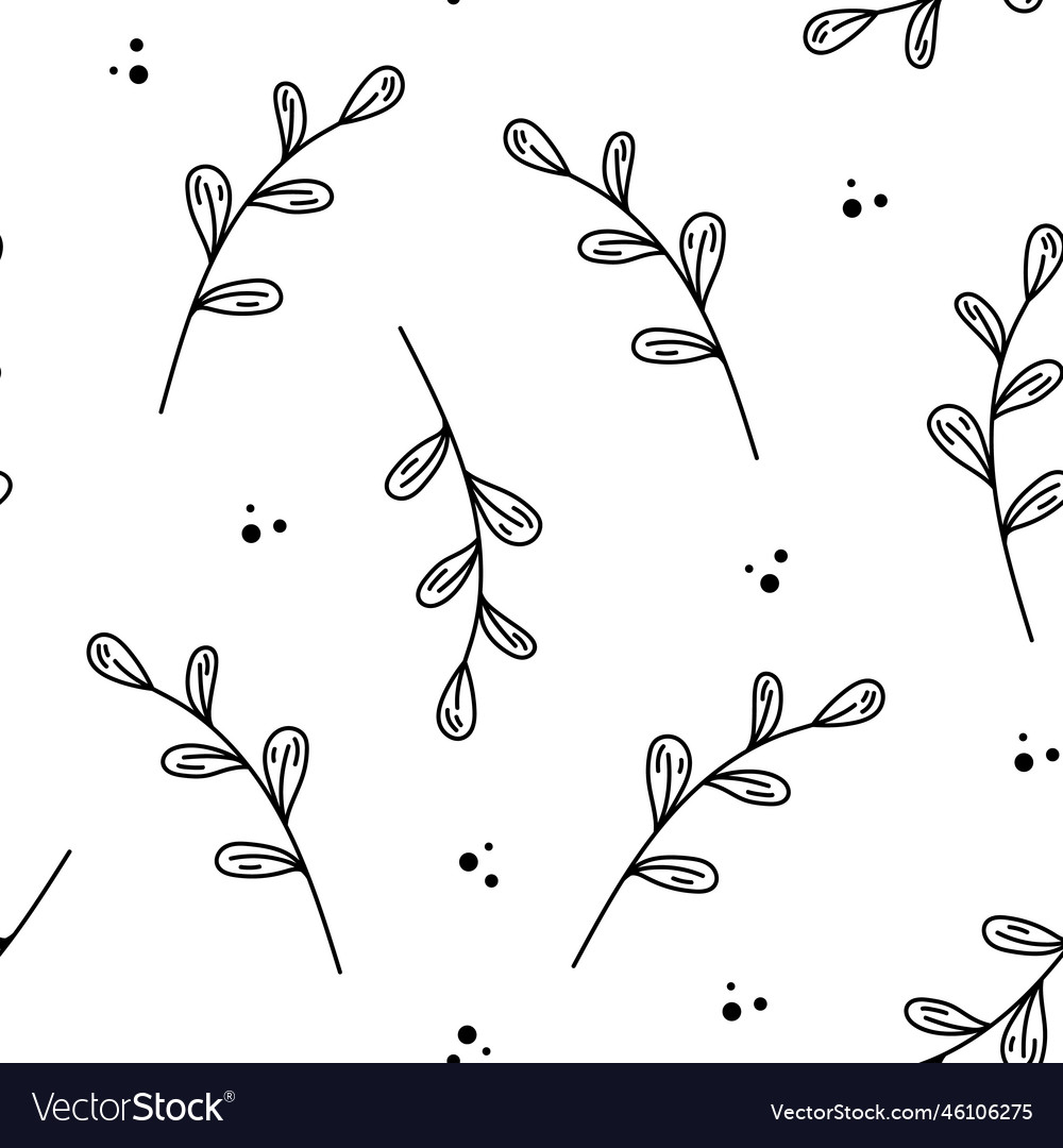 Spring seamless pattern with willow branches