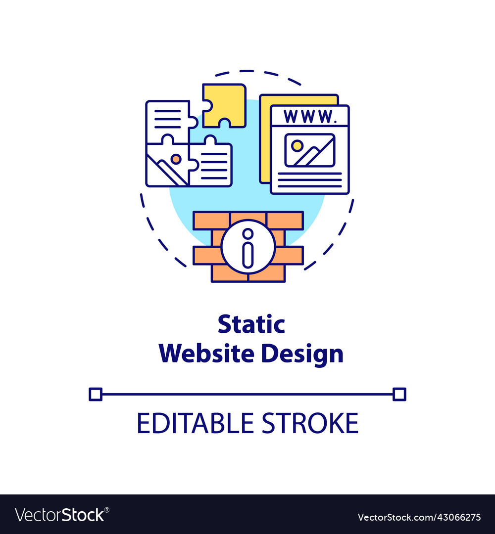 Static website design concept icon