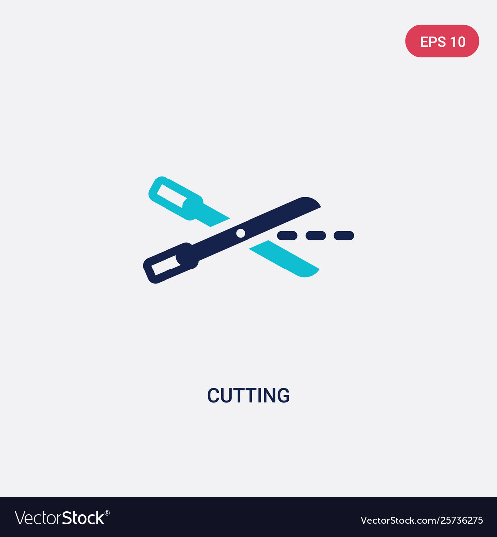 Two color cutting icon from creative pocess