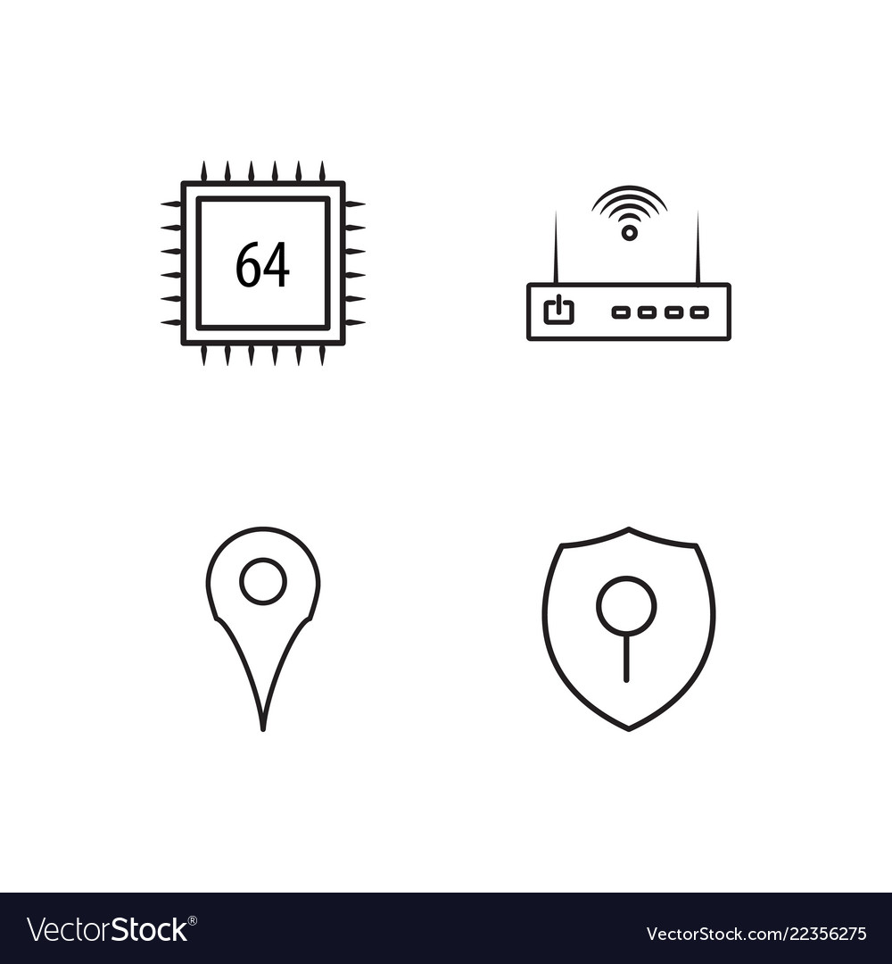 Web simple outlined icons set