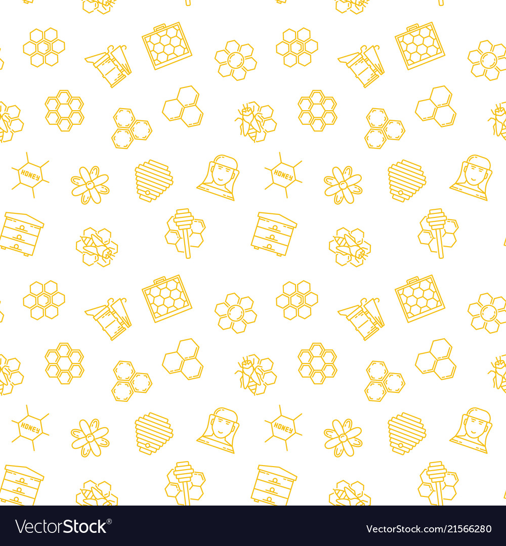 Beekeeping and honey seamless pattern