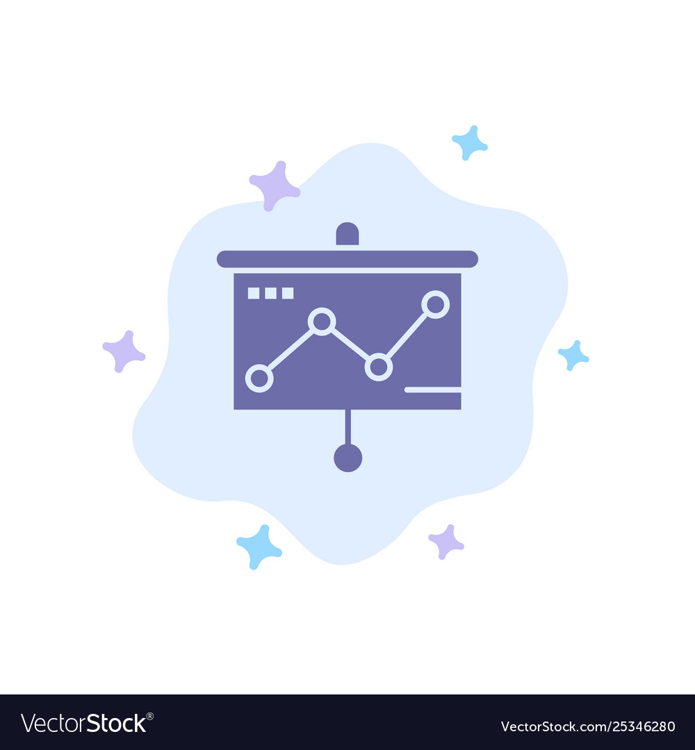 Chart presentation graph projector blue icon