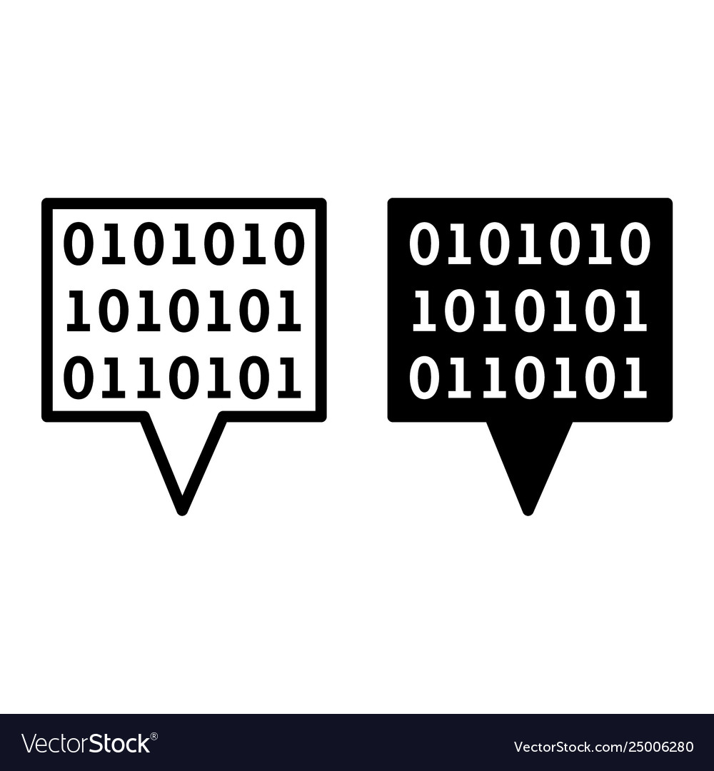Codierung in Blasen-Prompt Linie und Glyph-Symbol vector image Codierung in Blasen-Prompt Linie und Glyph-Symbol