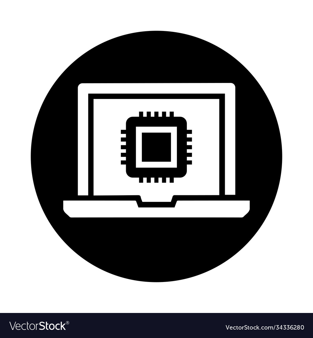 Data processing processor icon black color