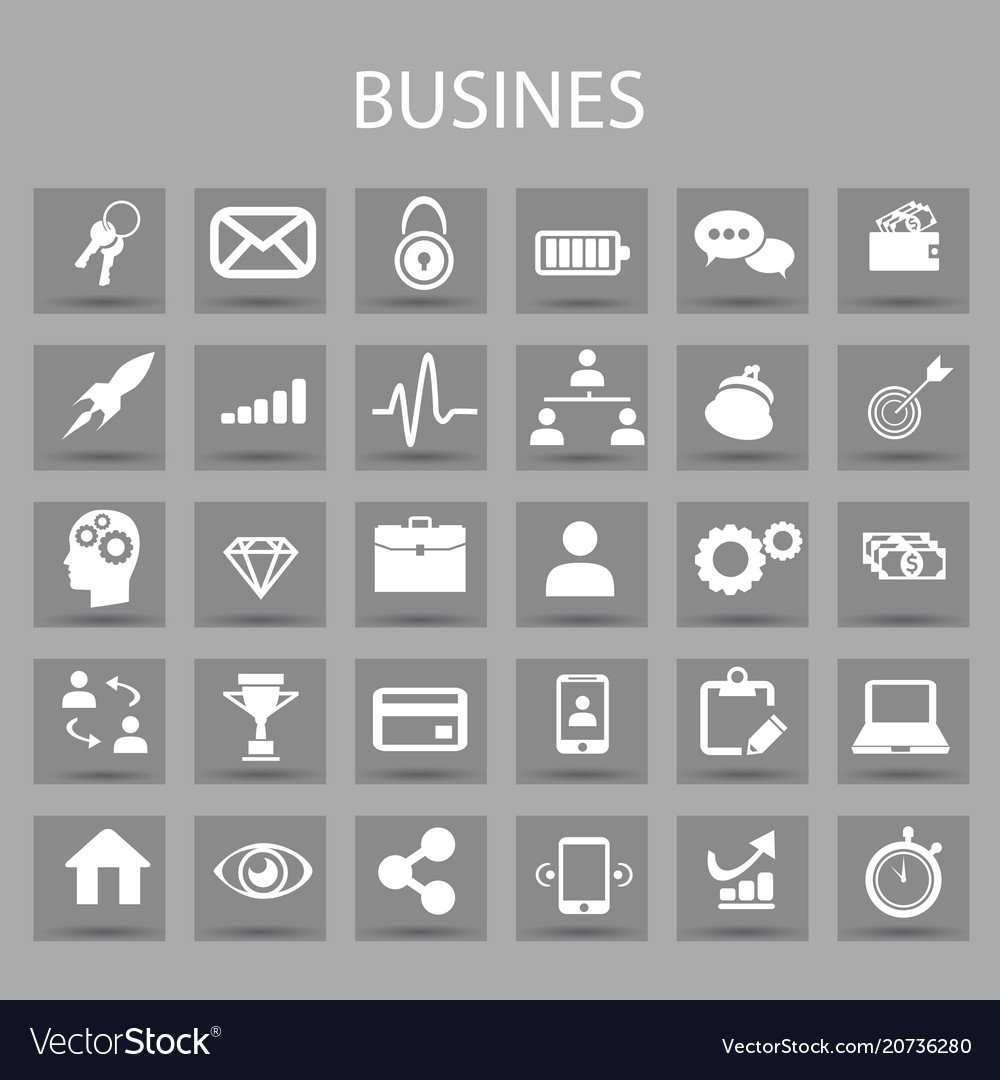 Flat icons set and graphic design elements vector image Flat icons set and graphic design elements