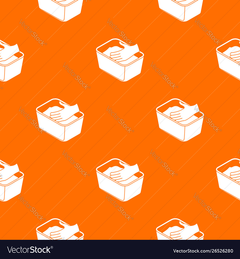 Hand washing clothes pattern orange Royalty Free Vector