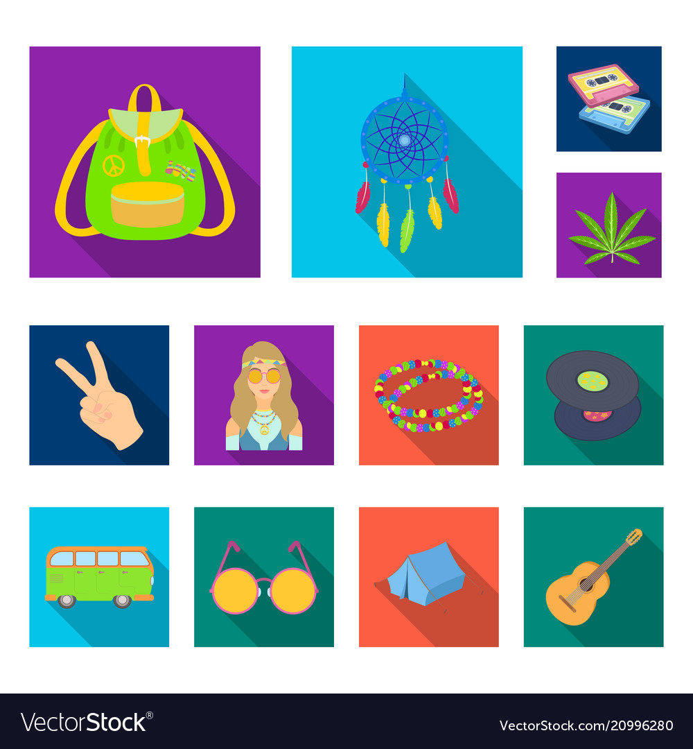 Happy and attribute flat icons in set collection
