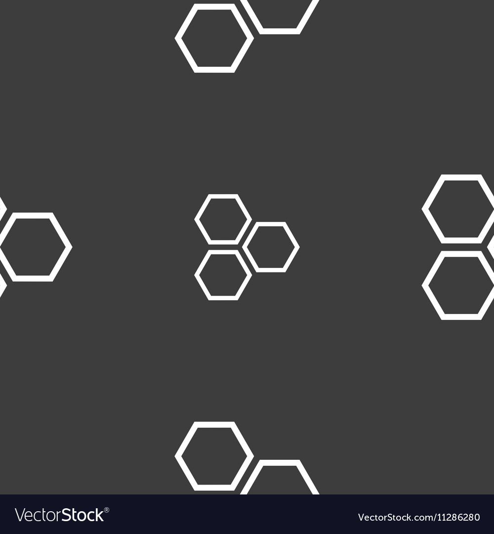 Honeycomb Symbol Zeichen nahtlose Muster auf einem grau