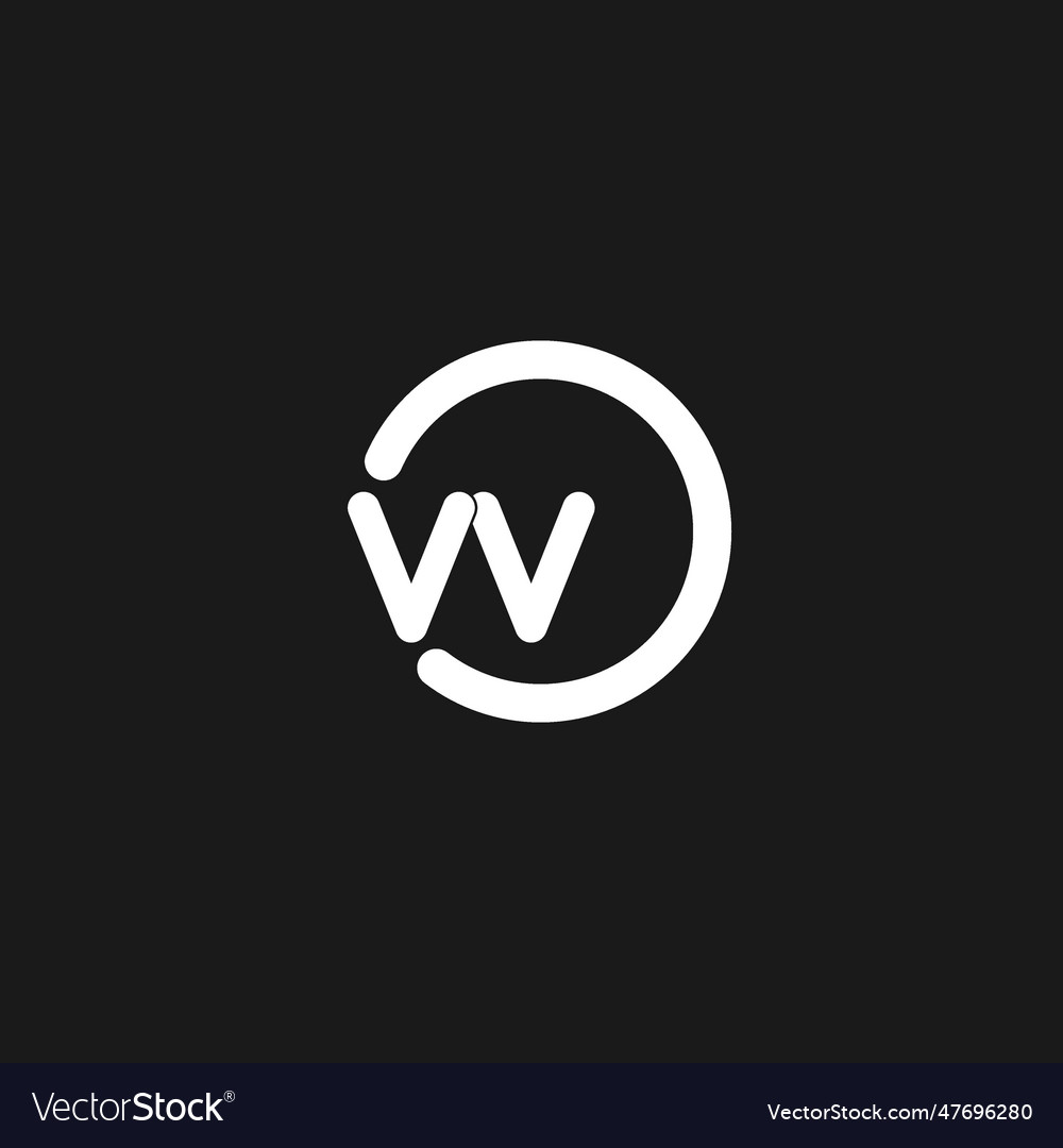Initials vv logo monogram with simple circles