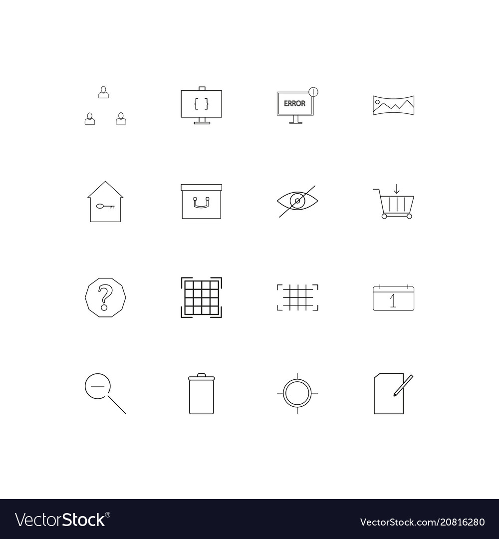 Interface linear thin icons set outlined simple