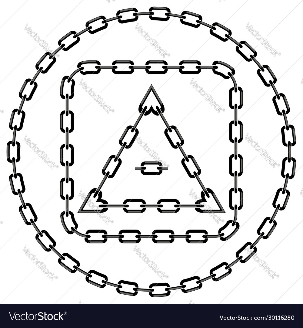 Set circle chain frames isolated on white